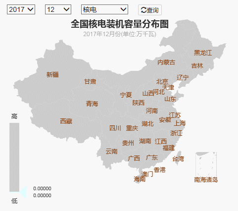 2017年全國電力發電，電力裝機版圖