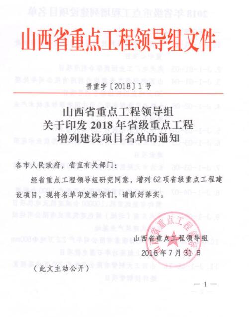 山西2018年省重點工程項目擬增列名單正式公布：12個風電項目未變