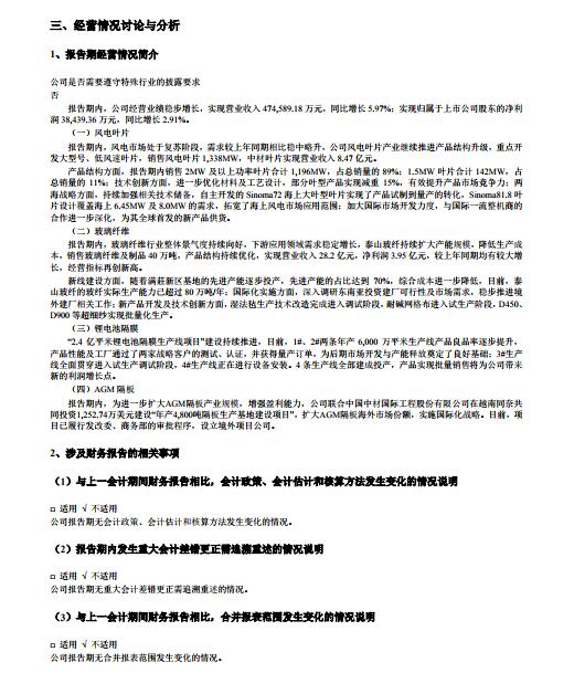 中材葉片上半年業績出爐：銷售風電葉片1338MW 營收8.47億元