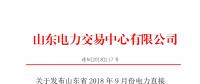 山東2018年9月份電力直接交易(雙邊協商)結果:成交電量132.38萬兆瓦時