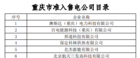 重慶市準入售電公司目錄