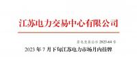 2023年7月下旬江蘇電力市場月內(nèi)掛牌交易結果公布